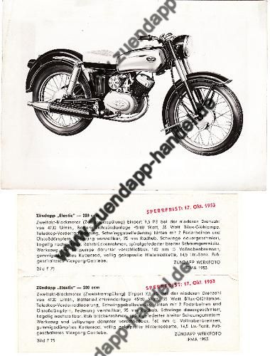 Original Zndapp Werksfoto von Elastic 200 ccm